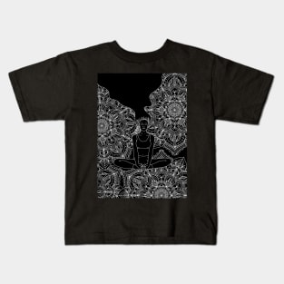 Mandala line Yoga Meditation Zen Girl Kids T-Shirt